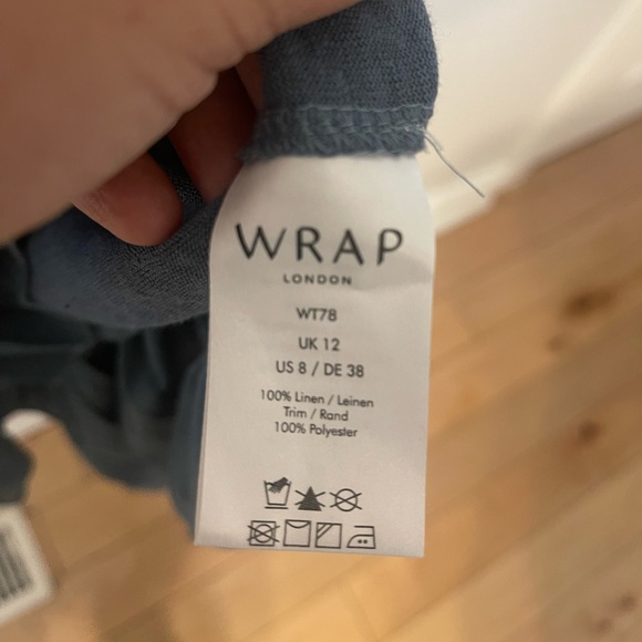 Wrap London Linen V-Neck Dress with Pleated Hem Size 8 - Picture 7 of 7